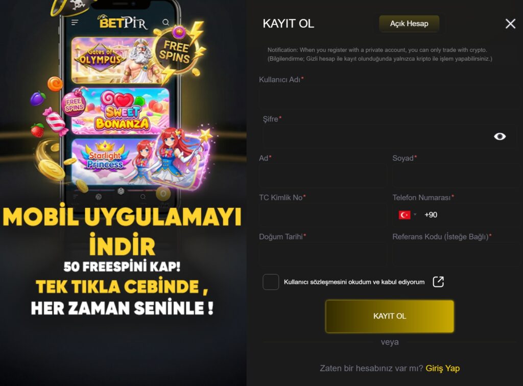 betpir üyelik